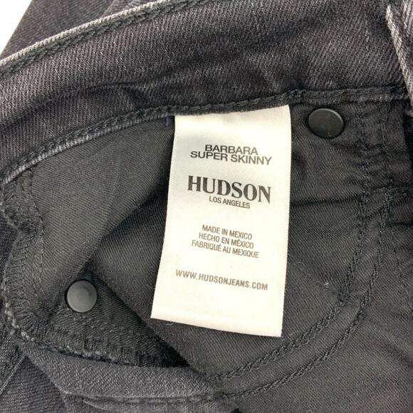 Hudson Barbara Super Skinny Washed Black Denim Ankle Jeans Size 23 NWOT - Picture 4 of 6
